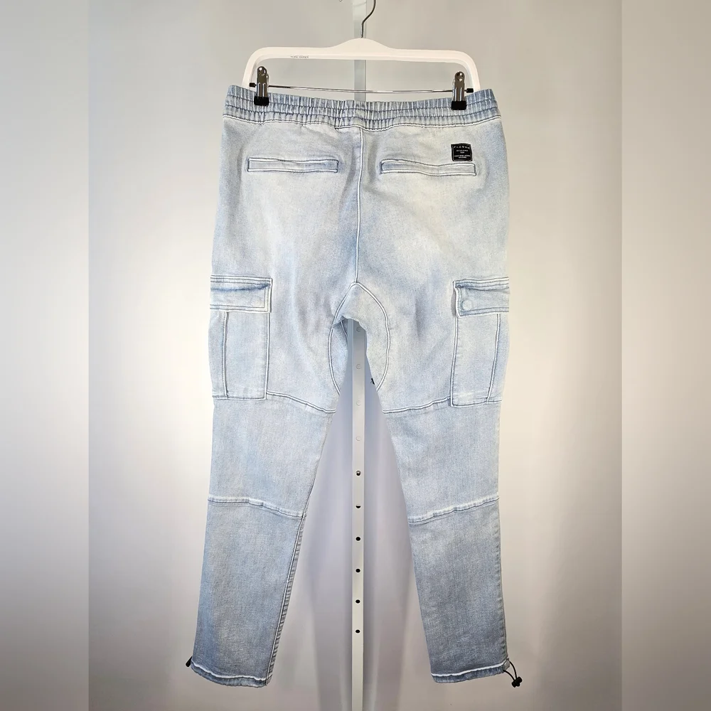 Pacsun Cargo Denim Jogger Jeans Light Wash Men's Size M Long